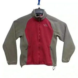 The North Face Size S Fleece Full Zip Winter Jacket Colorblock Zipped Pockets